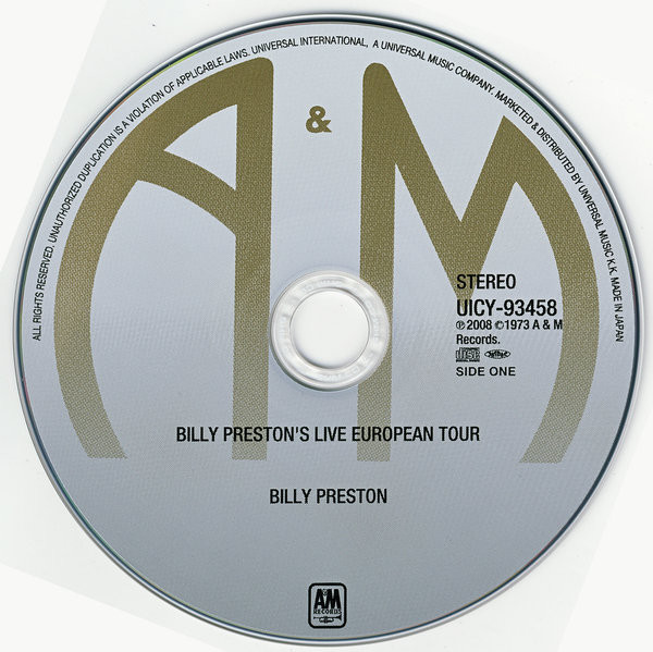 Billy Preston - Live European Tour Japan SHM-CD Mini LP UICY-93458