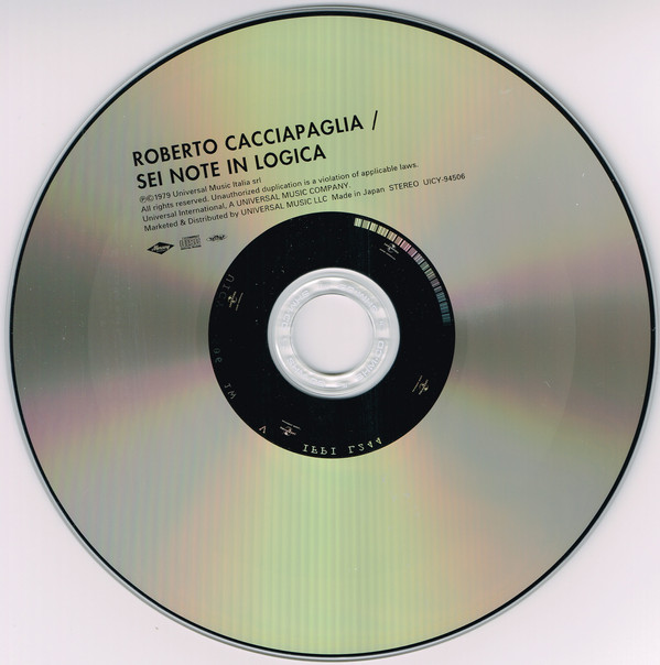 Roberto Cacciapaglia - Sei Note In Logica Japan SHM-CD Mini LP UICY-94506 