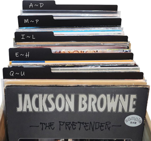 12.9 Inches 15 PCS Vinyl Record Dividers Black Hard PP Material Category Tab Double-Side Plastic Record Guides for LP, Album Crate, Bookshelf Organizer