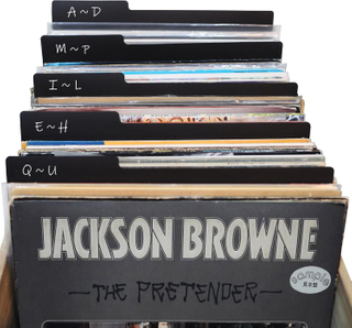 12.9 Inches 15 PCS Vinyl Record Dividers Black Hard PP Material Category Tab Double-Side Plastic Record Guides for LP, Album Crate, Bookshelf Organizer