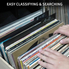 12.9 Inches 25 PCS Vinyl Record Dividers Black Hard PP Material Category Tab Double-Side Plastic Record Guides for LP, Album Crate, Bookshelf Organizer