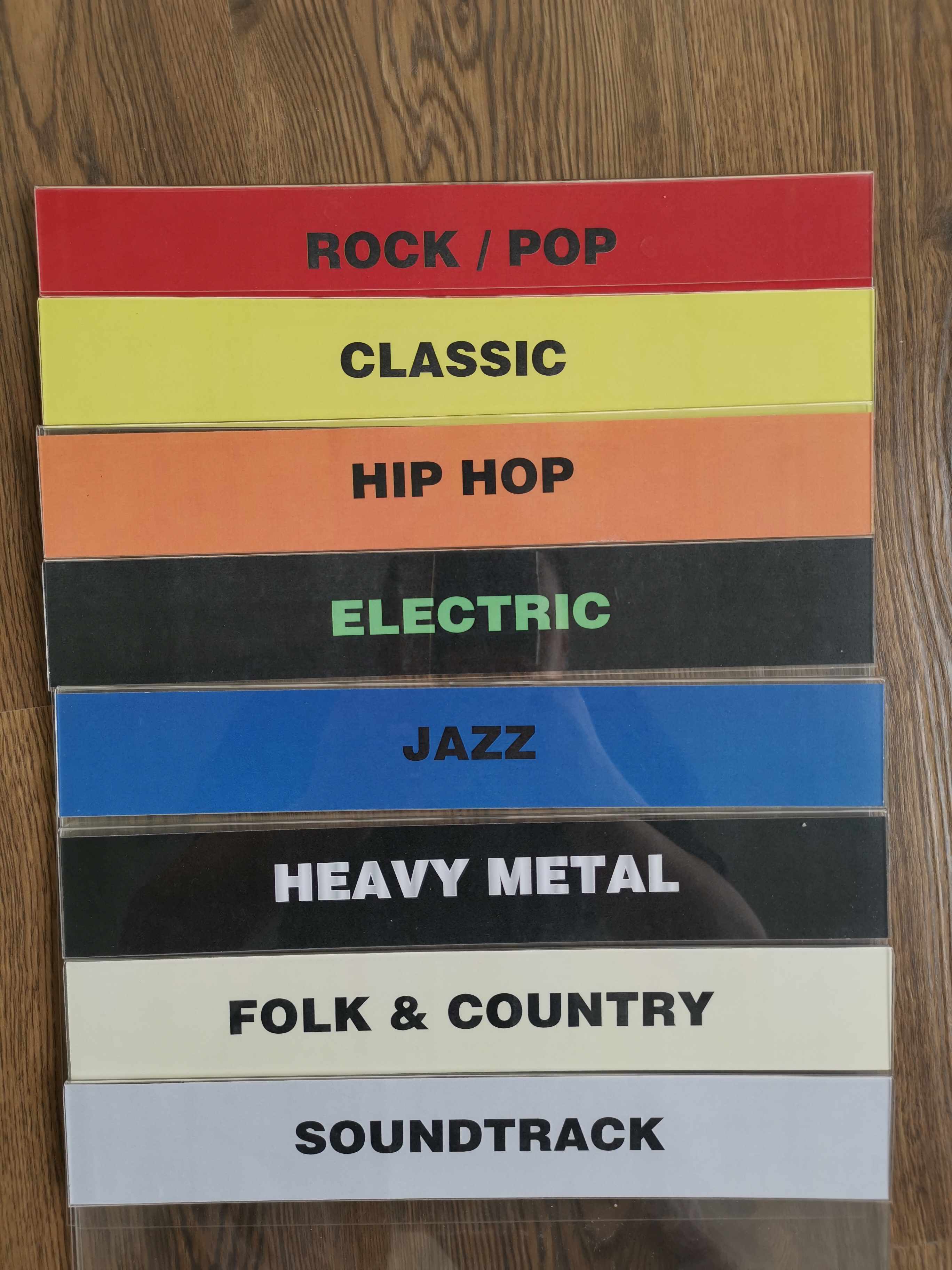 Genre Record Dividers Organizer Tab Acrylic Cards for Record Albums Organization