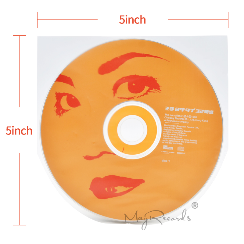 50Clear Antistatic 3 Mil Plastic CD Inner Sleeves For 5inch SHM-CD Mini LP